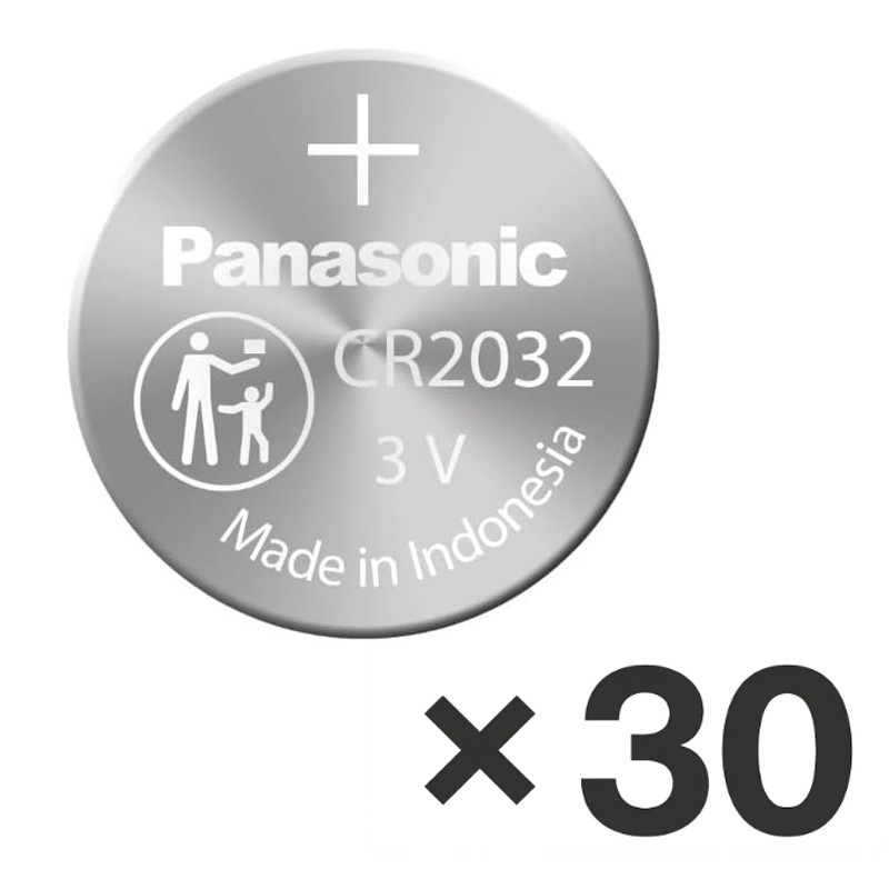 30 x Panasonic CR2032 3V Lithium Coin Cell Battery – Made in Indonesia