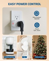 Matter Smart Plug, Work with Alexa, Apple Home, Google, SmartThings, 3 Pack