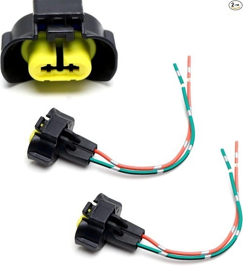 Pair OE-Spec 2-Pin H11/H8 Female End, Fog Light Connector Plugs with Lead Pigtai