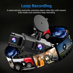 360° 4 Channel 1080P HD Car Dash Cam Front and Rear Inside Left Right + Camera