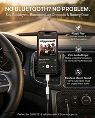 Aux Cord 4ft, 3.5mm Audio Cable Male to Male for Car Stereo, Nylon Braided Aux