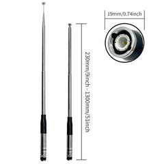 27MHz BNC Telescopic 9in – 51in Antenna for Walkie Talkie Portable CB Radio