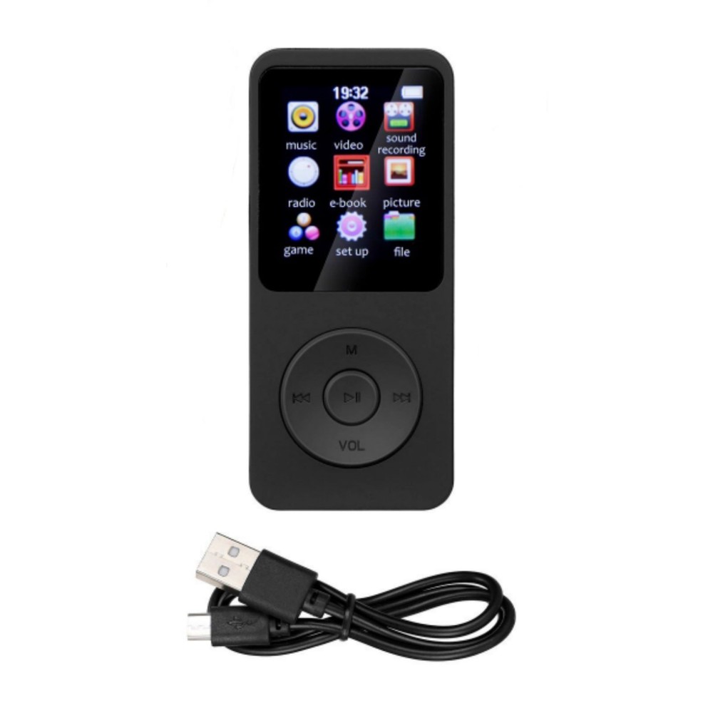 Black MP3 Player Bluetooth 5.0 HiFi Lossless Sound FM Radio Voice Recorder NEW