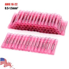 Waterproof 26-8AWG Heat Shrink Butt Wire Splice Connectors Seal Crimp Terminals