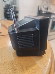 Vintage Mini CRT TV Shaped Radio W/ Antenna Am/FM Battery Operated