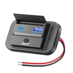 12V USB Outlet Surface Mount Lightweight PD USB C 30W and QC 3.0 18W Ports for