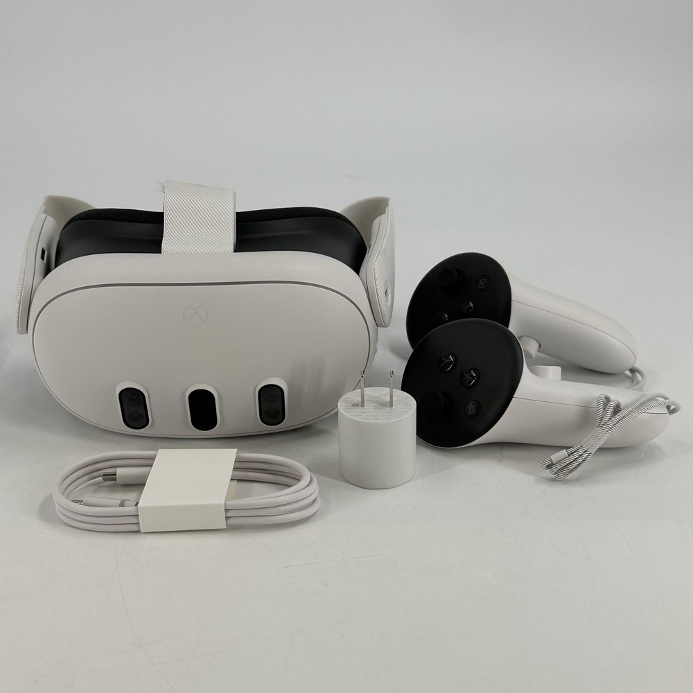 Meta Quest 3 VR Headset 512GB w/ Controllers/Regular Strap/Charger – Excellent
