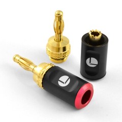 Logico 24K Gold Plated Connectors Audio Banana Plugs Quick Connect (10 Pack)