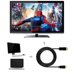Display Port DP to HDMI PC Laptop HDTV Audio Video Adapter Cable 1080p 6 Feet