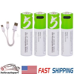 USB AA AAA 9V D Size Lithium ion Li-ion Rechargeable Battery 1.5V W/ Type C Lot