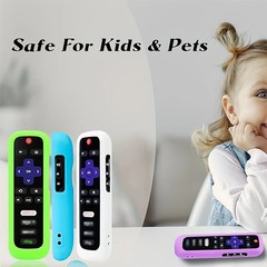 1P Silicone Remote Control Cover For Roku Glow-In-The-Dark TV Remote Holder Case