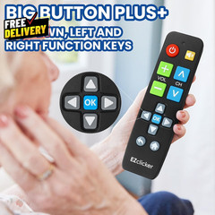 Big Button Universal TV Remote Black Simple Easy to Use Great for Seniors Works