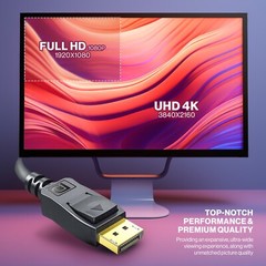 DisplayPort to Display Port Cable Male to Male For Gaming Monitor Graphics card