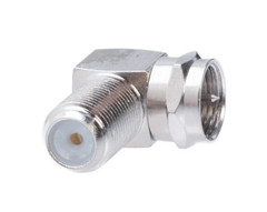 90 Degree Right Angle F Female to Male Connector Coax Adapter TV F-Type M/F Lot
