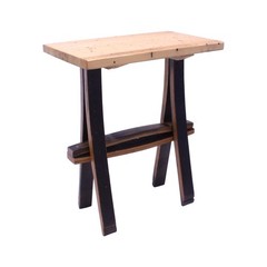 AmishToyBox.com Rustic Plant Stand or End Table with Wormy Maple Top and…