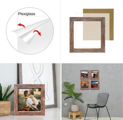 LEKAIYA 5×5 Picture Frames Set of 2, Square Rustic 5X5(2pcs), Wood