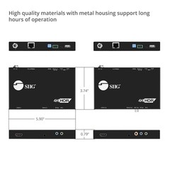 SIIG HDBaseT HDMI Extender 4K 60Hz USB 2.0 KVM RS232 Over CAT5e/CAT6/CAT7, Up…
