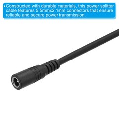 1 Female to 6 Male DC Power Splitter Cable, 5.5mmx2.1mm 1 to 6 Way Splitter Cord