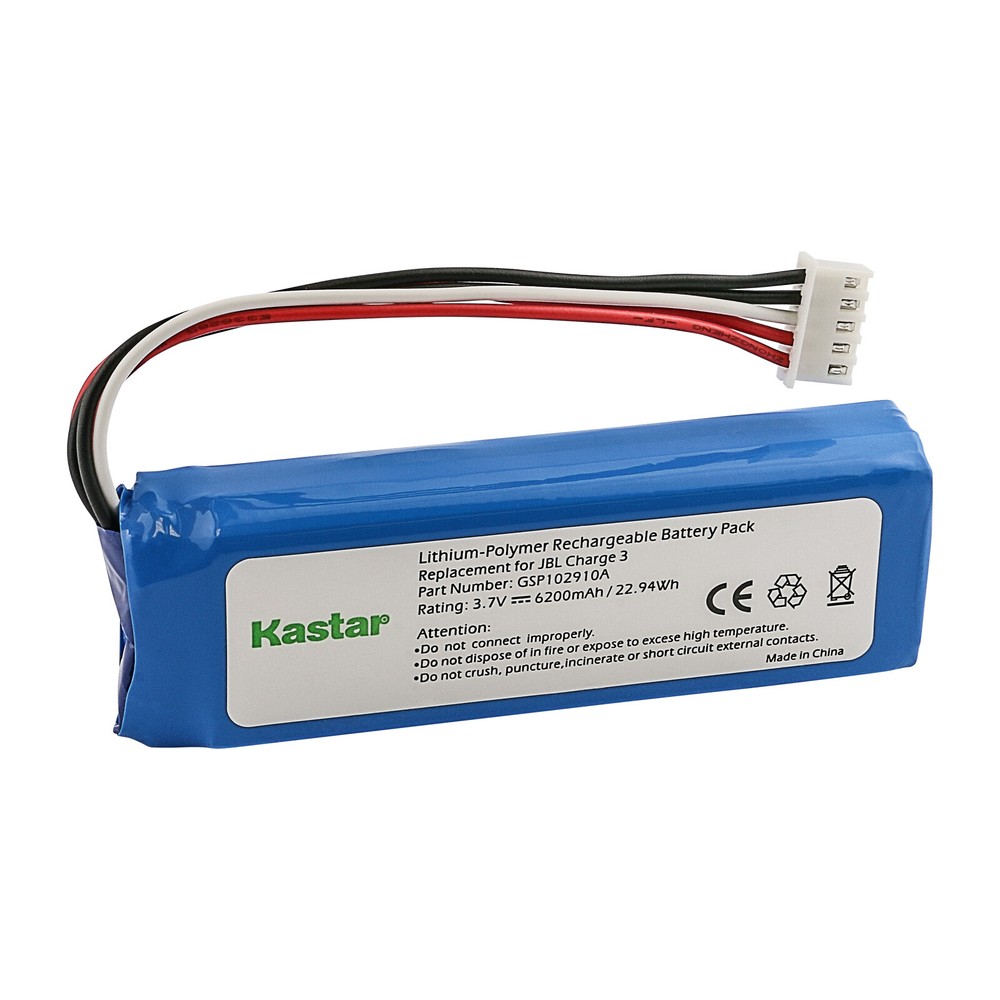 Kastar GSP1029102A Battery 3.7V 6200mAh / 22.94Wh for JBL Charge 3 2016 Version