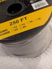 Monoprice Speaker Wire, CL2 Rated, 4-Conductor, 14AWG, 250ft, White
