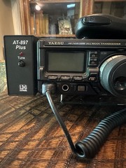 Yaesu FT-897 Tri-Band HF/VHF/UHF Ham Transceiver w/ LDG AT897 Plus Antenna Tuner