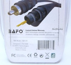 BAFO Premium 24K Gold Plated Composite RCA Video Cable 10′ 10FT Retail Pack