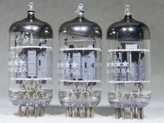 Matched Trio GE Five Star 5751/12AX7/ECC83 Triple Mica O-Getter USA Very Strong