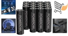 Rechargeable AA Batteries 2800mAh NiMH 16 Pack Low Self Discharge Household Use