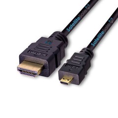 SatelliteSale Micro HDMI To HDMI Cable 4K 2160p PVC Black Cord