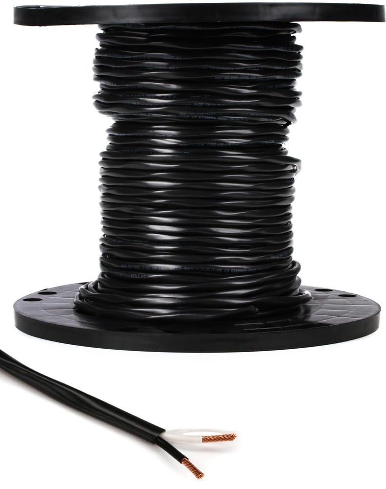 RapcoHorizon CM-12/2.K Bulk Install Speaker Wire – Black 150 Foot