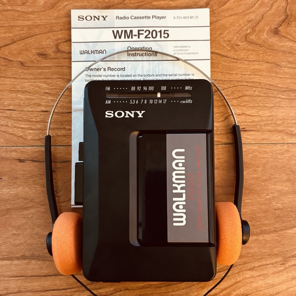 🔥 Sony Walkman WM-F2015 Cassette Tape Player Radio AM/FM Working – NEW BELTS !!