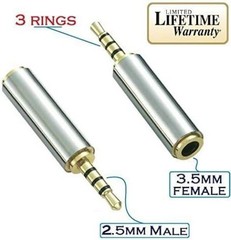 2.5mm to 3.5mm Audio Adapter with Durable ABS Finish and Lightweight Design