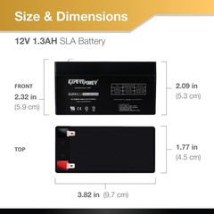Used: SLA AGM Battery 12V 1.3 Ah F1/T1 For UB1213, PC1212, ML1.3-12, SLAA12-1.3F