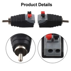Easy to Use Speaker Wire AV Cable Adapter with Male Connector Set of for 2