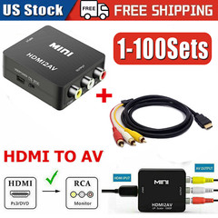 HDMI To RCA AV Adapter Converter Cable CVBS 3RCA 1080P Composite Video Audio lot