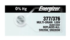 2 x Fresh carded Energizer 377 376 Silver Oxide Watch Battery SR626SW SR626W