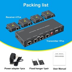 HDMI Extender Splitter up to 165Ft 1 in 4 Out over Cat5E or 6 or 7 Repeater Balu