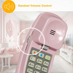 AT&T TRIMLINE 210 Corded Home Phone, No AC Power Required, Improved Pink