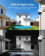 Jennov 4K 8MP PoE Security Camera Outdoor 20X Zoom PTZ Camera Human Detection