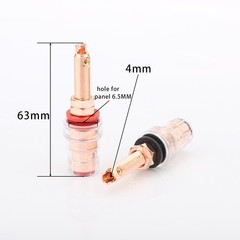 100% Pure Copper Binding Post Speaker Banana Jack Amplifier Terminal