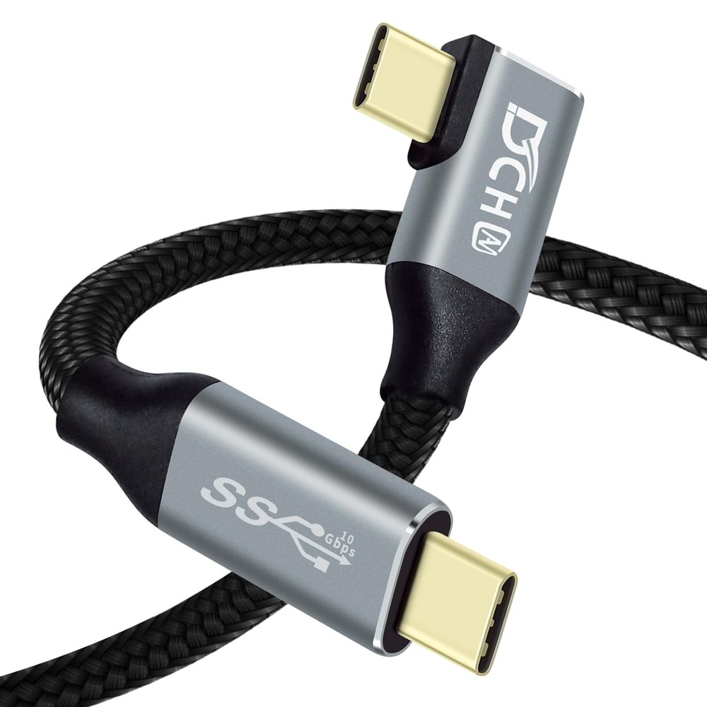 DCHAV 1.5ft 90 Degree USB C Cable 100W 4K Video Output Fast Charging 10Gbps Data