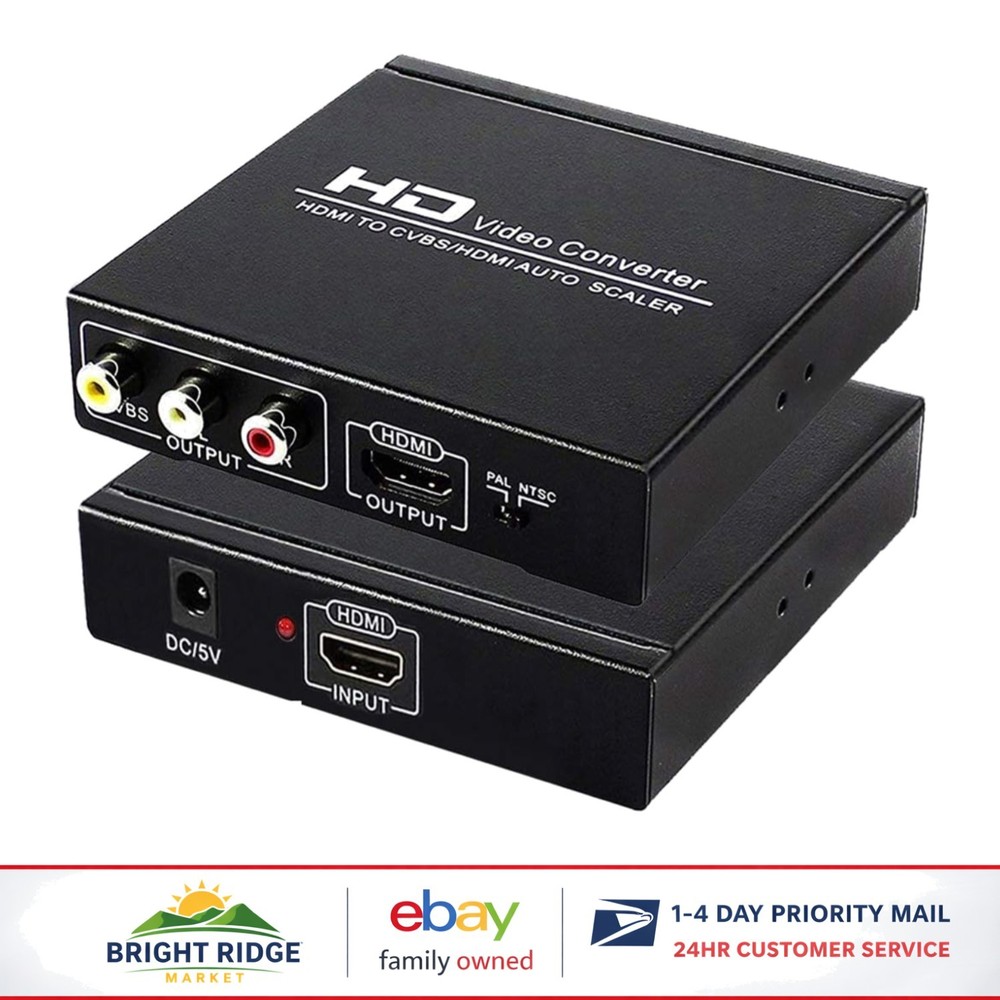 High Resolution HDMI to RCA Converter, Supports 4K Input and 1080P Output
