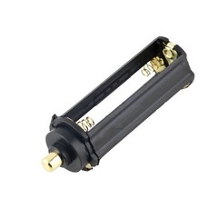 2x 3-AAA Battery Holder Cylindrical Round Circular Case Plastic 18650 Flashlight