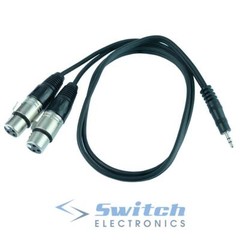 3.5mm Stereo Jack Plug to 2 x XLR Female Socket Audio Lead Cable 1m 2m 3m