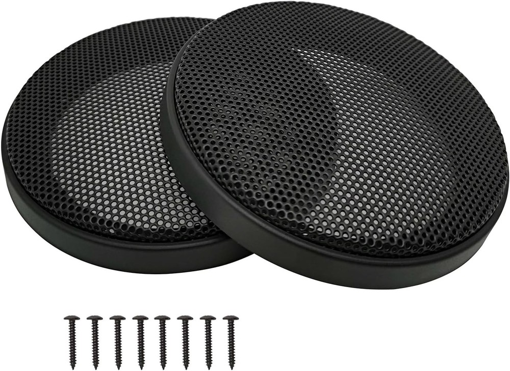 2-Pc 3-Inch Speaker Grill Covers – Durable ABS Subwoofer Protectors in Black