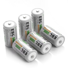 Lot D C Cell Size Rechargeable Batteries High Capacity NiMH /LCD Battery Charger