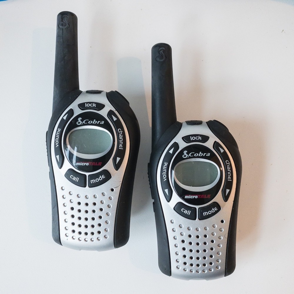 Cobra MicroTalk Walkie Talkie Set Unisex OS Silver Black For Parts Plastic