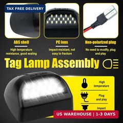 BFXM 2 PCS License Plate Light, Full LED Tag Lights, 6500K White Lamp Assembly R