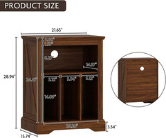 Farmhouse Record Player Stand, 3 Tier End Table, Turntable Stand with Vinyl Reco