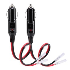 2Pack 12V-24V Fused Car Cigarette Lighter Male Plug Leads LED Light Replacement